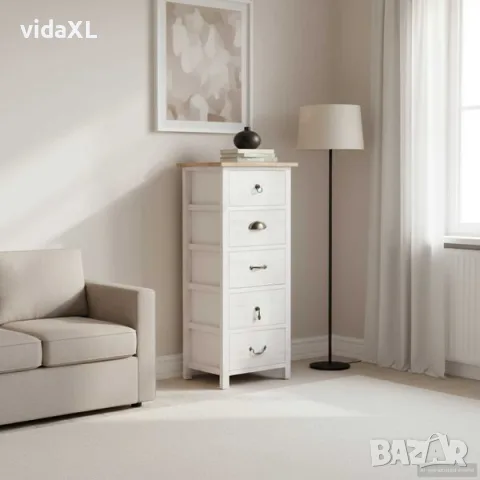 vidaXL Страничен шкаф 35x25x87 см дърво пауловния（SKU: 284077）, снимка 2 - Шкафове - 56145914
