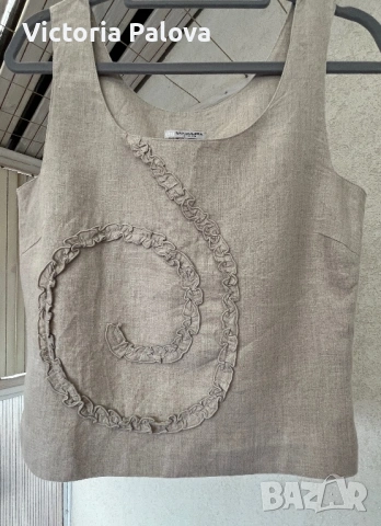 Луксозен ленен топ Bandolera с ефектен акцент Холандия