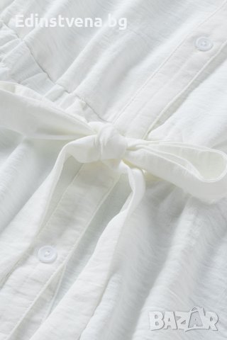 Дамска бяла риза без ръкави, с ефектна талия с ластик, снимка 15 - Ризи - 44305060