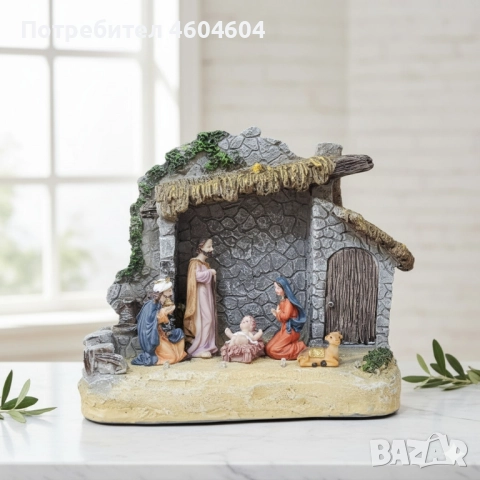 Коледна украса „Рождество Христово“ – готова настолна композиция, снимка 4 - Декорация за дома - 52056177