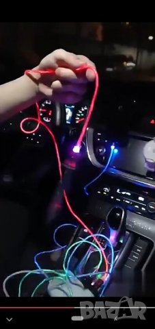 Светещи магнитни кабели за зареждане , снимка 2 - USB кабели - 34921043