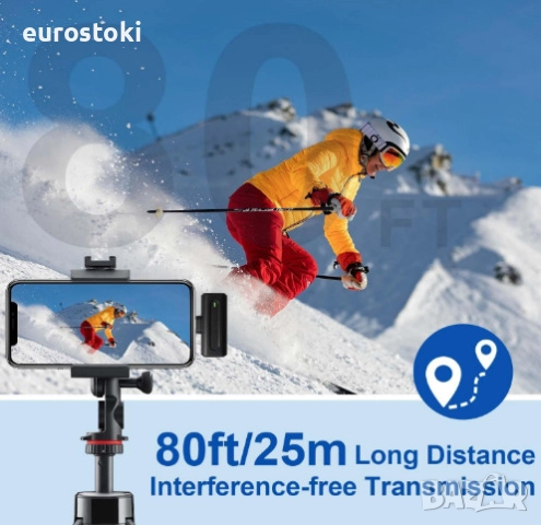 Безжичен микрофон Kinizuxi, професионален лавалиер микрофон за iPhone, iPad, Android, 2.4G , снимка 8 - Аксесоари за Apple - 52587453