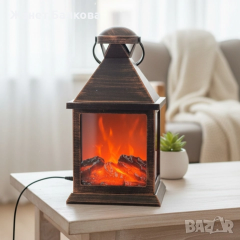 LED Камина-фенер с ефект на тлеещи въглени, снимка 4 - Други - 52637036