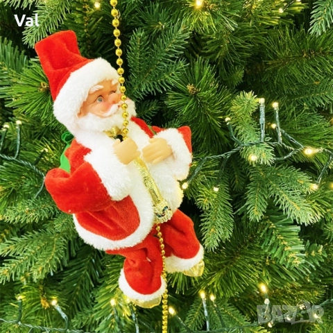 Катерещ се по мъниста Дядо Коледа. Височина на Дядо Коледа 13 см., снимка 10 - Други - 52081614