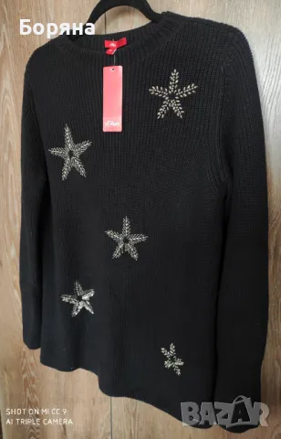 S. Oliver нов с етикет пуловер с апликации, снимка 7 - Блузи с дълъг ръкав и пуловери - 50018440