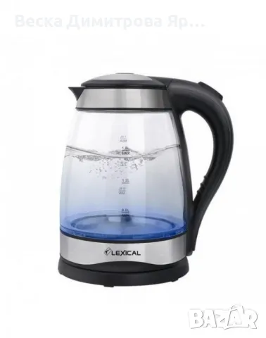 Електрическа кана – Стъклен корпус, 1.8L, 2200W, LED индикатор