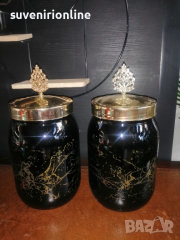 Двойка стъклени буркани, снимка 3 - Аксесоари за кухня - 39175910