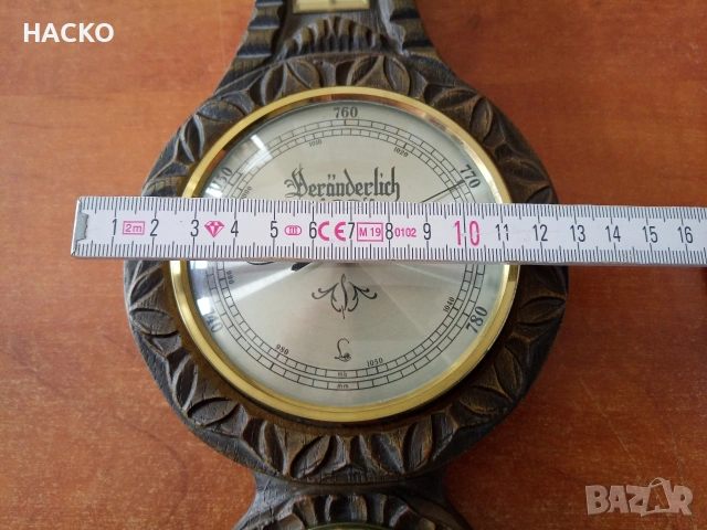 Метеорологична Станция от Махагон ТЕРМОМЕТЪР,БАРОМЕТЪР и ХИДРОМЕТЪР Внос от Нидерландия, снимка 8 - Други - 54088969