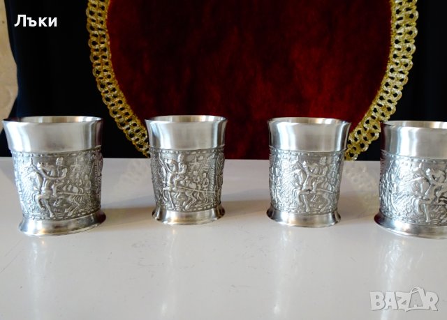 Чаша от калай за ракия,Конници,Рицари. , снимка 11 - Антикварни и старинни предмети - 44237137