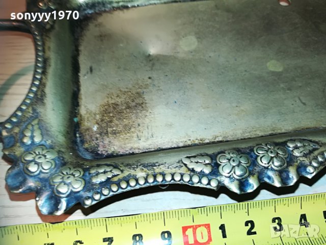 посребрен поднос с две дръжки и печат-внос франция, снимка 7 - Колекции - 30041502