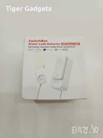 SwitchBot WiFi Water Leak Detector – датчик за течове с 1 м кабел, 100 dB, IP67, снимка 10 - Аларми и датчици - 56225646