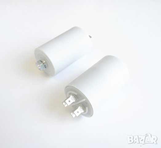 Работен кондензатор 420V/470V 15uF с 4 каб.обувки и резба, снимка 1