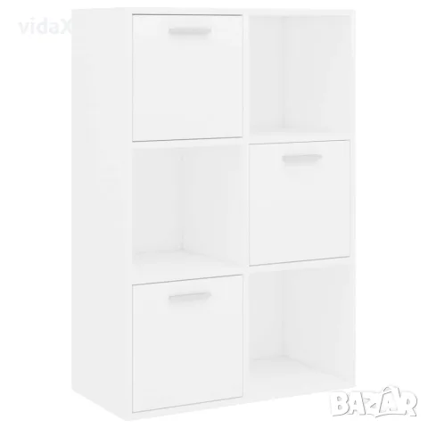 vidaXL Шкаф за съхранение, бял, 60x29,5x90 см, инженерно дърво