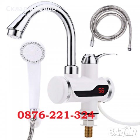 Проточен бойлер нагревател за плот с душ – LED 3000W баня вертикален монтаж, снимка 3 - Бойлери - 30461237