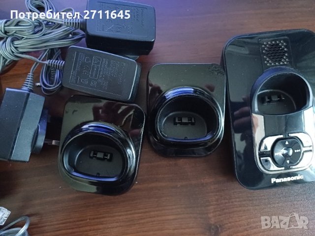 Panasonic безжичен DECT телефон, 3 слушалки, секретар, снимка 5 - Стационарни телефони и факсове - 38054981