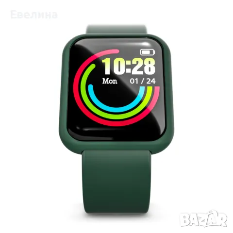 Смарт часовник тъмно зелен, черен и розов Mebus работи с iOS и Android, снимка 5 - Смарт часовници - 49647013