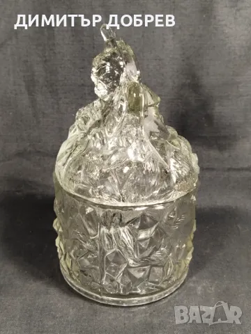 СТАРА РЕТРО СОЦ НРБ СТЪКЛЕНА ЗАХАРНИЦА ДЖУДЖЕ БЕЛОСЛАВ , снимка 2 - Антикварни и старинни предмети - 47692815
