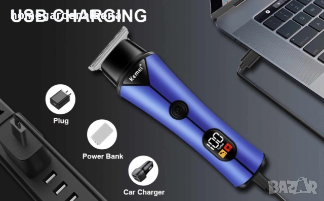 Професионална безжична машинка за подстригване Kemei KM-641, снимка 18 - Машинки за подстригване - 54076415