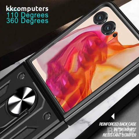 Motorola Razr 60 Slide Camera Lid /PC + TPU Удароустойчив Ring Holder Калъф и Протектор, снимка 11 - Резервни части за телефони - 50443738