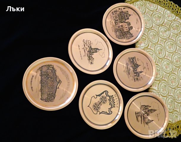 Немска медна чиния,подложка от Майнц. , снимка 4 - Антикварни и старинни предмети - 37998364