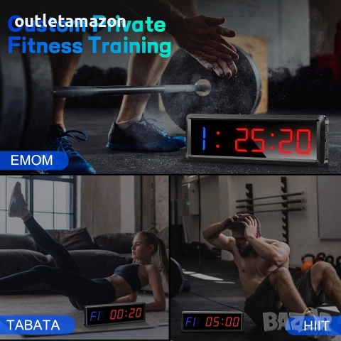 Таймер за фитнес, LED интервален таймер с дистанционно управление, снимка 6 - Фитнес уреди - 52752034