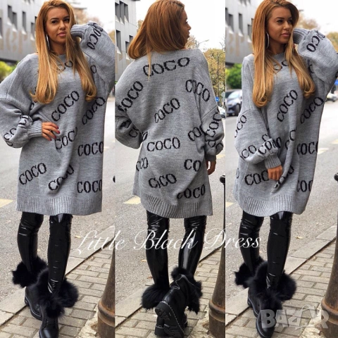 Плетена рокля - туника с надпис в 4 цвята , снимка 6 - Рокли - 52921256