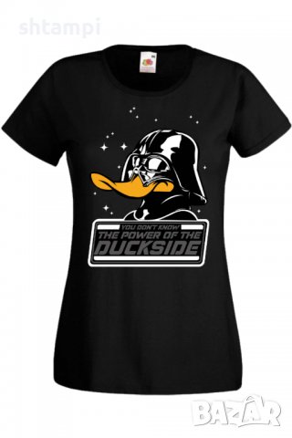Дамска тениска Star Wars Power of Duckside,Филм,Игра,superhero,Изненада,Подарък,Повод,, снимка 2 - Тениски - 37732476