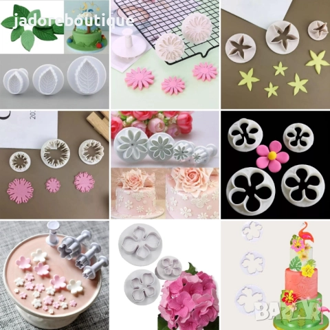 Пластмасови резци за сладки цветя листа 3 бр/ 4 бр различни видове