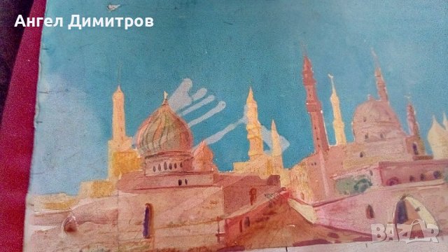 Стара картина акварел подписана , снимка 8 - Картини - 38924806