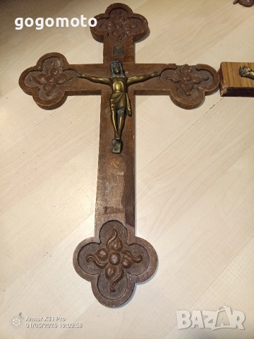 Стар кръст разпятие Христово,голям,тежък кръст от божи гроб,донесен преди 50,Исус Христос, снимка 6 - Антикварни и старинни предмети - 35564520