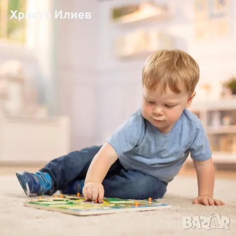 Дървен пъзел Melissa and Doug Домашни животни с дръжки, снимка 4 - Игри и пъзели - 48792535