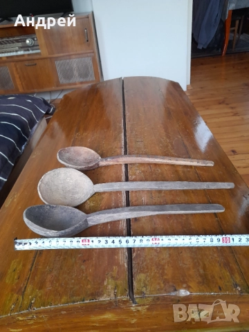 Старинна Дървена лъжица,лъжици #2, снимка 4 - Други ценни предмети - 52171619