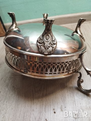 Посребрена метална купа,фруктиера, снимка 3 - Други ценни предмети - 42284069