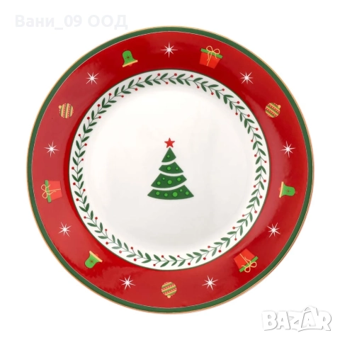 Красив коледен порцеланов сервиз за хранене, снимка 8 - Сервизи - 52686662