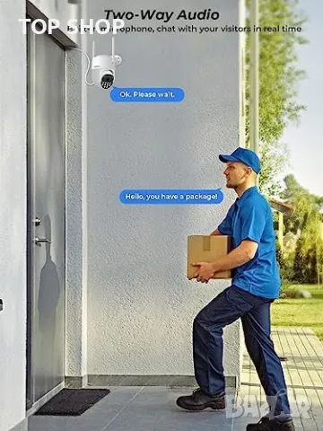 Нова 1080P камера за видеонаблюдение Сигурност Завъртане 360°, снимка 3 - HD камери - 50016055