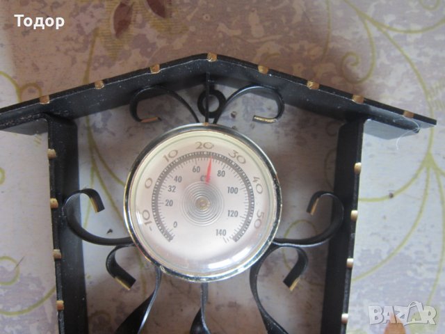 Уникален барометър с термометър кован бронз, снимка 4 - Други - 30190450