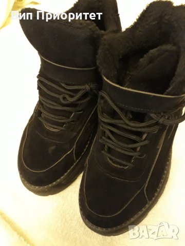 Черни зимни боти , модерни , красив впечатляващ модел , снимка 3 - Дамски боти - 39217956