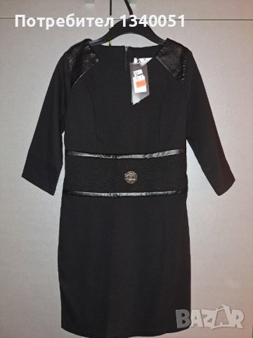 Черна елегантна рокля Elisabetta Franchi , снимка 2 - Рокли - 42850159