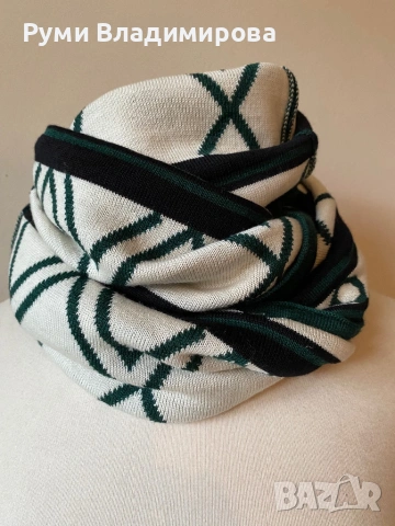 Звлен шал тип яка от 100 % вълна мерино, снимка 6 - Шалове - 53280492