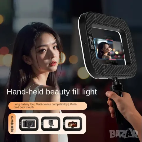 Лампа за заснемане на видео, смартфон, LED, селфи ринг, осветление, стойка, телефон, фото, светлина, снимка 6 - Светкавици, студийно осветление - 49454332