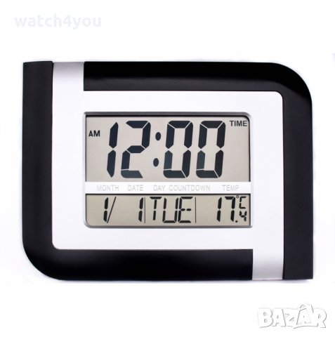 НОВ ДИГИТАЛЕН СТЕНЕН ЧАСОВНИК С ТЕМПЕРАТУРА.ЕЛЕКТРОННИ СТЕННИ ЧАСОВНИЦИ DIGITAL WALL CLOCK, снимка 3 - Стенни часовници - 30507697