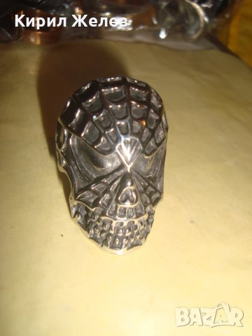 ХЕВИ МЕТЪЛ СТОМАНЕН СТРАШЕН ПРЪСТЕН - МАСКА НЕРЪЖДАЕМ НОВ 24972, снимка 5 - Пръстени - 34376332