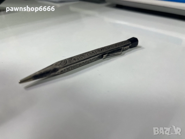 Старинен механичен молив – сребърен корпус (проба 900), снимка 6 - Антикварни и старинни предмети - 52691359