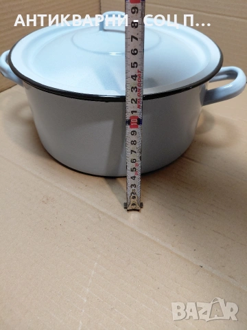 Соц Стара Емалйрана Тенджера 5лт. НОМЕР 1635., снимка 11 - Антикварни и старинни предмети - 54323448