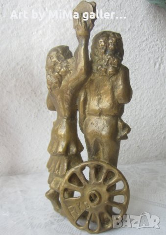 Антична статуетка, месинг, подпис Fiko, снимка 4 - Статуетки - 32025003