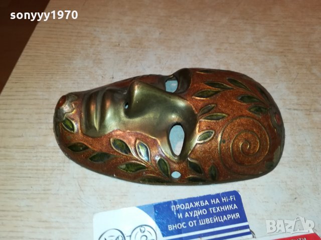 МАСКА МАСИВНА-МЕД МЕСИНГ ОТ ФРАНЦИЯ 1112212027, снимка 10 - Антикварни и старинни предмети - 35108264
