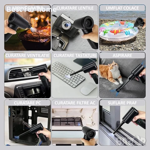 Вентилатор със сгъстен въздух и прахосмукачка 2 в 1, снимка 3 - Друга електроника - 50565452