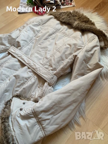 Бежова парка Зара, снимка 6 - Якета - 51001251