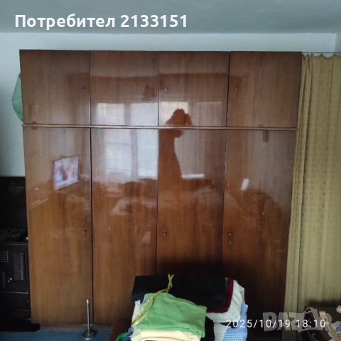 Четирикрилен гардероб с надстройка, снимка 2 - Гардероби - 52116711
