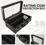 Черен алуминиев куфар за 40 броя сертифицирани монети PCGS,NGC със стъклен капак, снимка 3